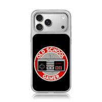 Old School Gamer NES controller iPhone 17 Pro Max Electroplated Silver Case1