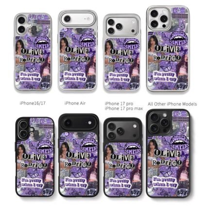 Olivia Rodrigo purple GUTS vampire Chris Brown Phone Case Black Electroplated Silver For Iphone 11 To 17