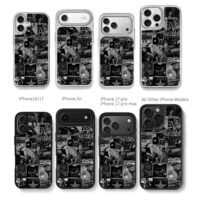 One Direction black white album photo collage Chris Brown Phone Case Black Electroplated Silver For Iphone 11 To 17