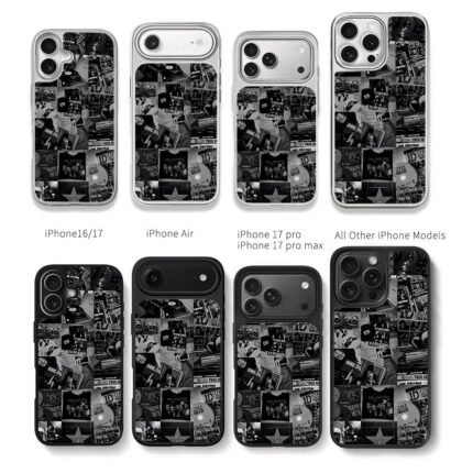 One Direction black white album photo collage Chris Brown Phone Case Black Electroplated Silver For Iphone 11 To 17
