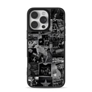 One Direction black white album photo collage Phone Case for iPhone 11-17 & Samsung Galaxy S24-S26