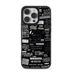 One Direction lyrics collage black iPhone 16 Pro Max Black Case