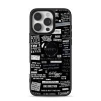 One Direction lyrics collage black iPhone 16 Pro Max Black Case