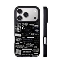 One Direction lyrics collage black iPhone 17 Pro Max Black Case