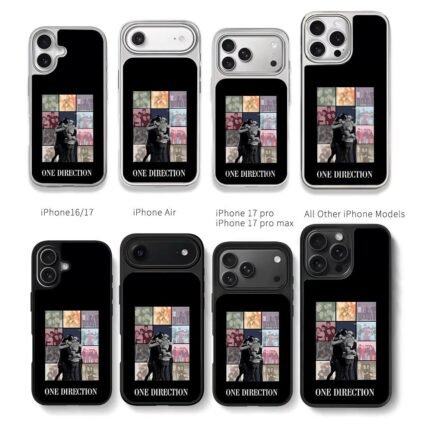 One Direction member photo collage Chris Brown Phone Case Black Electroplated Silver For Iphone 11 To 17