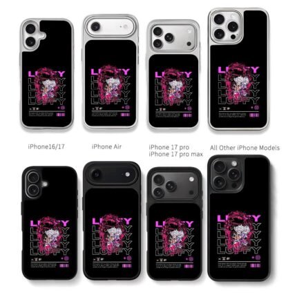 One Piece Luffy Gear5 anime graphic Chris Brown Phone Case Black Electroplated Silver For Iphone 11 To 17