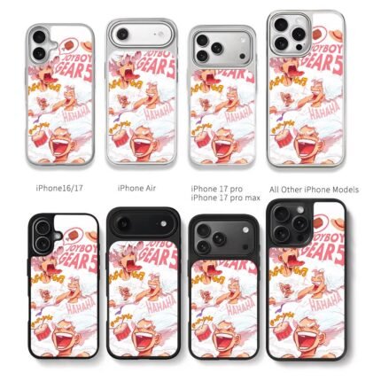 One Piece Luffy Gear5 laughing art Chris Brown Phone Case Black Electroplated Silver For Iphone 11 To 17