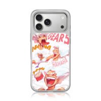 One Piece Luffy Gear5 laughing art iPhone 17 Pro Max Electroplated Silver Case1