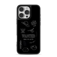 One Piece wanted Luffy Ace Chopper Phone Case for iPhone 11-17 & Samsung Galaxy S24-S26