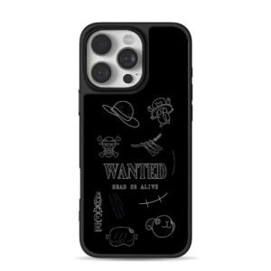 One Piece wanted Luffy Ace Chopper Phone Case for iPhone 11-17 & Samsung Galaxy S24-S26