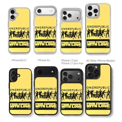 OneRepublic 2026 Europe tour print Chris Brown Phone Case Black Electroplated Silver For Iphone 11 To 17