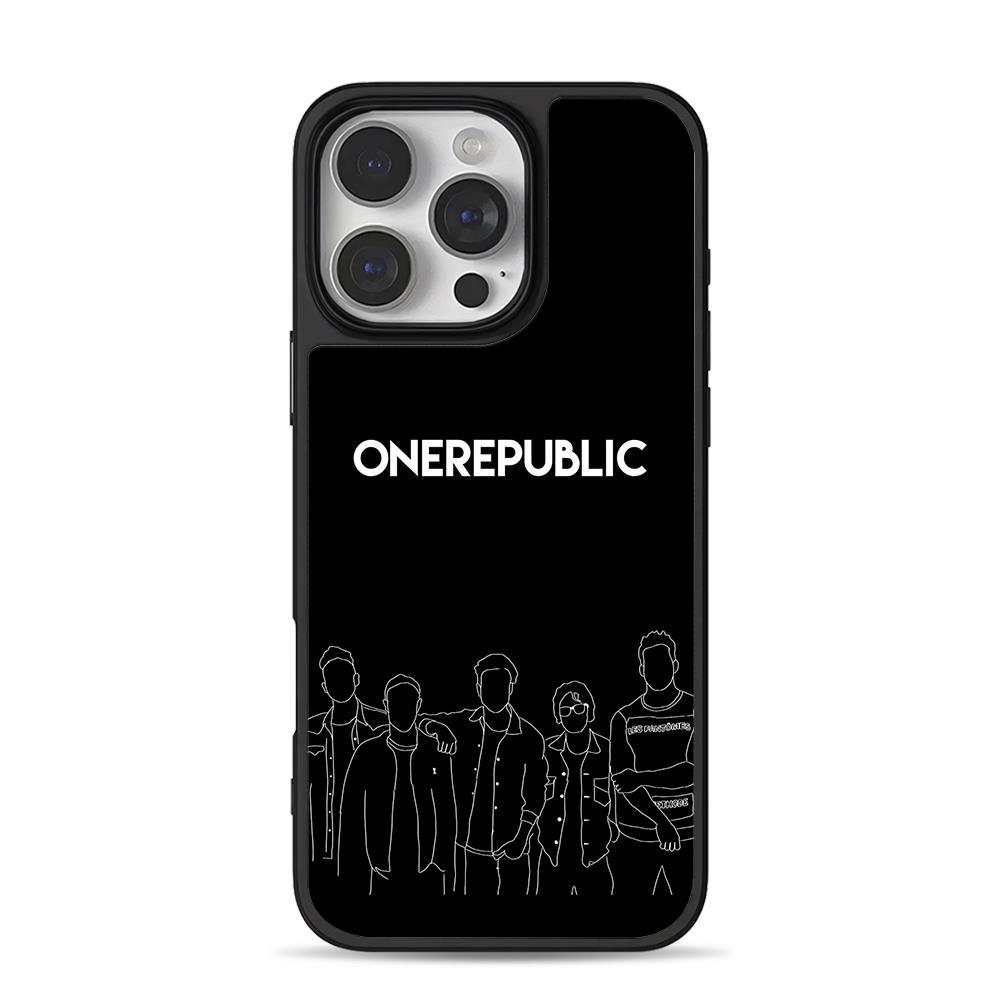 OneRepublic band line art iPhone 16 Pro Max Black Case OneRepublic band line art Phone Case for iPhone 11-17 & Samsung Galaxy S24-S26 - Image 1
