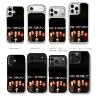 OneRepublic cartoon band art Chris Brown Phone Case Black Electroplated Silver For Iphone 11 To 17