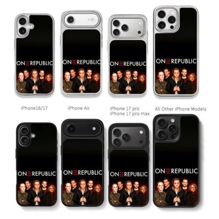 OneRepublic cartoon band art Chris Brown Phone Case Black Electroplated Silver For Iphone 11 To 17