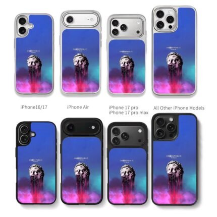 OneRepublic Human melted statue art Chris Brown Phone Case Black Electroplated Silver For Iphone 11 To 17