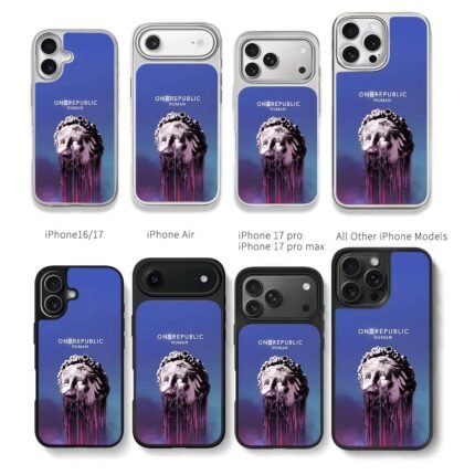 OneRepublic Human melting statue Chris Brown Phone Case Black Electroplated Silver For Iphone 11 To 17