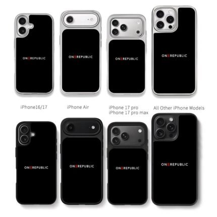 OneRepublic logo red on black Chris Brown Phone Case Black Electroplated Silver For Iphone 11 To 17