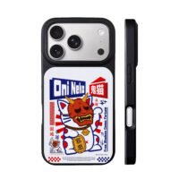 Oni Neko maneki neko oni mask lucky iPhone 17 Pro Max Black Case