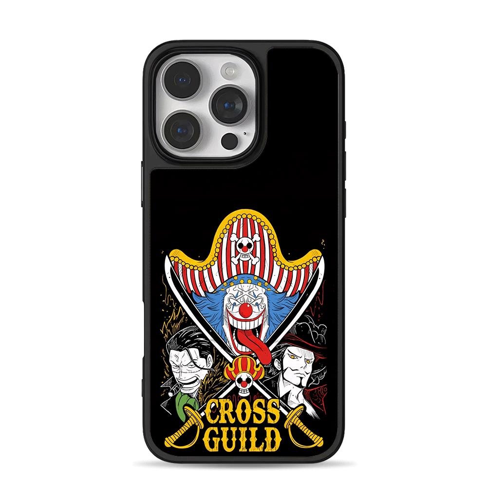 OP Cross Guild Buggy Croc Mihawk iPhone 16 Pro Max Black Case OP Cross Guild Buggy Croc Mihawk iPhone 16 Pro Max Black Case