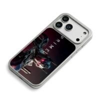 Optimus Prime robot with PRIME text iPhone 17 Pro Max Electroplated Silver Case2