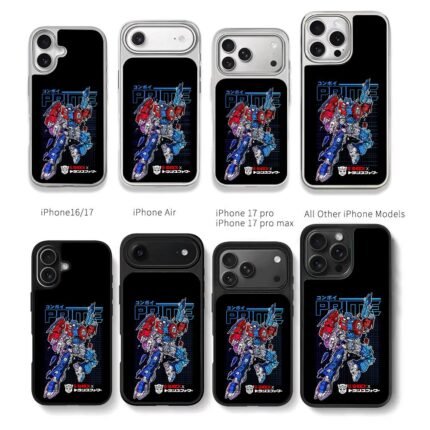 Optimus Prime Transformers x Gshock Chris Brown Phone Case Black Electroplated Silver For Iphone 11 To 17