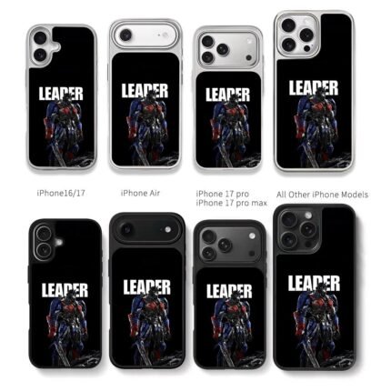 Optimus Prime with Leader on black Chris Brown Phone Case Black Electroplated Silver For Iphone 11 To 17