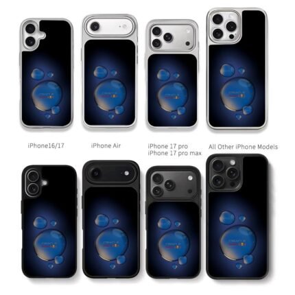 Oracle Red Bull blue droplets Chris Brown Phone Case Black Electroplated Silver For Iphone 11 To 17