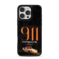 Orange 911 Porsche Singer car art iPhone 16 Pro Max Black Case