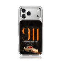 Orange 911 Porsche Singer car art iPhone 17 Pro Max Electroplated Silver Case1
