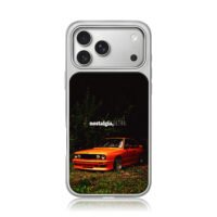 Orange BMW E30 with nostalgia ULTRA iPhone 17 Pro Max Electroplated Silver Case1