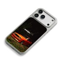Orange BMW E30 with nostalgia ULTRA iPhone 17 Pro Max Electroplated Silver Case2