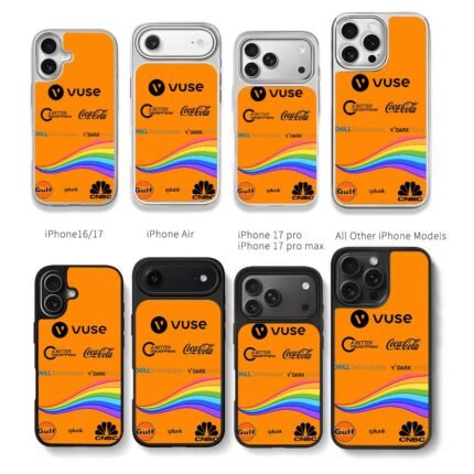 Orange brand logos rainbow waves Chris Brown Phone Case Black Electroplated Silver For Iphone 11 To 17