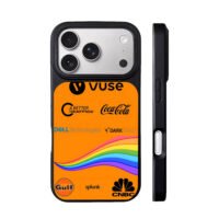 Orange brand logos rainbow waves iPhone 17 Pro Max Black Case