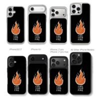 Orange flame with Find Your Fire Chris Brown Phone Case Black Electroplated Silver For Iphone 11 To 17