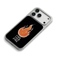Orange flame with Find Your Fire iPhone 17 Pro Max Electroplated Silver Case2
