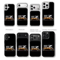 Orange Nissan 350Z sports car art Chris Brown Phone Case Black Electroplated Silver For Iphone 11 To 17