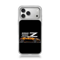 Orange Nissan 350Z sports car art iPhone 17 Pro Max Electroplated Silver Case1
