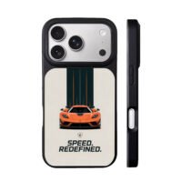 Orange supercar Speed Redefined iPhone 17 Pro Max Black Case