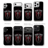 Original Tribal Chief red logo Chris Brown Phone Case Black Electroplated Silver For Iphone 11 To 17