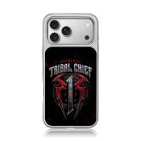 Original Tribal Chief red logo iPhone 17 Pro Max Electroplated Silver Case1
