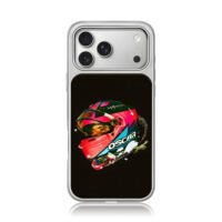 Oscar F1 helmet Monster race car iPhone 17 Pro Max Electroplated Silver Case1