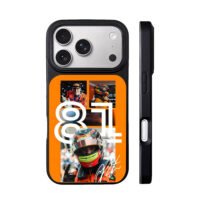 Oscar Piastri 81 F1 orange collage iPhone 17 Pro Max Black Case