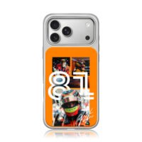 Oscar Piastri 81 F1 orange collage iPhone 17 Pro Max Electroplated Silver Case1