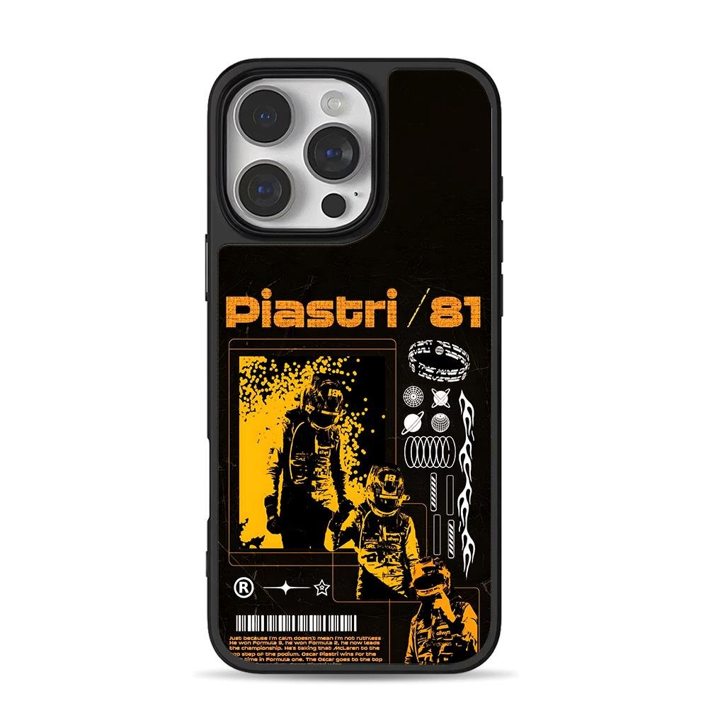 Oscar Piastri 81 F1 racing graphic iPhone 16 Pro Max Black Case Oscar Piastri 81 F1 racing graphic Phone Case for iPhone 11-17 & Samsung Galaxy S24-S26 - Image 1