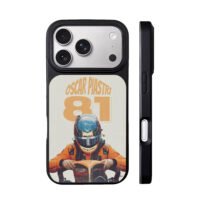 Oscar Piastri 81 McLaren F1 art iPhone 17 Pro Max Black Case
