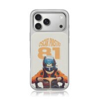 Oscar Piastri 81 McLaren F1 art iPhone 17 Pro Max Electroplated Silver Case1