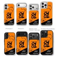 Oscar Piastri 81 McLaren koala Aus Chris Brown Phone Case Black Electroplated Silver For Iphone 11 To 17