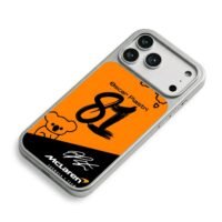 Oscar Piastri 81 McLaren koala Aus iPhone 17 Pro Max Electroplated Silver Case2