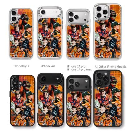 Oscar Piastri F1 celebration orange Chris Brown Phone Case Black Electroplated Silver For Iphone 11 To 17