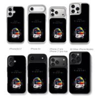 Oscar Piastri F1 helmet OP McLaren Chris Brown Phone Case Black Electroplated Silver For Iphone 11 To 17